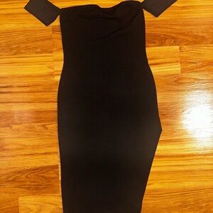 PrettyLittleThing Black One Shoulder Dress